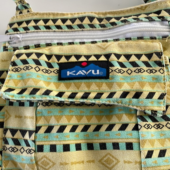 Kavu crossbody bag,, yellow, green & black design - Picture 3 of 8